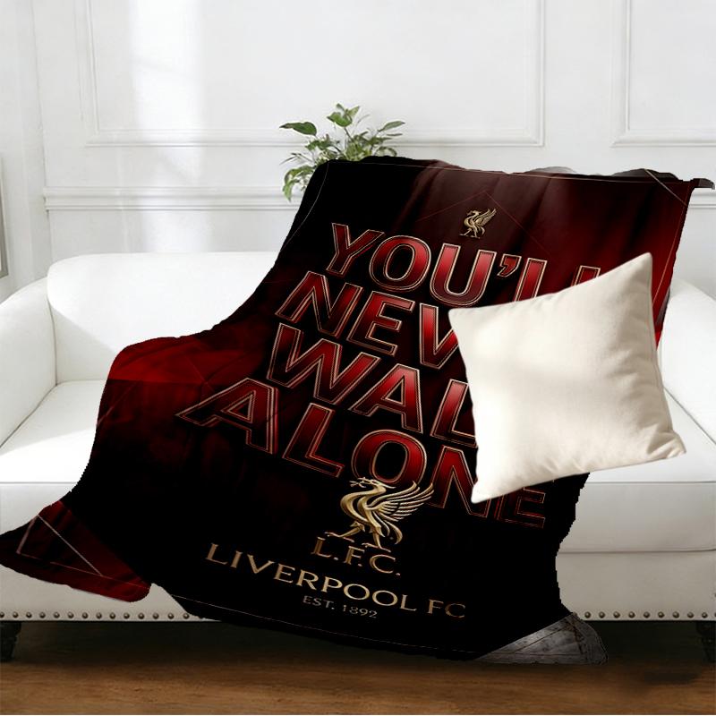 Liverpool F.C. Print Decke - Weich & Bequem, für Schlafzimmer, Reisen, Sofa, Heimdekoration - Geburtstags-Weihnachtsgeschenk für Freund