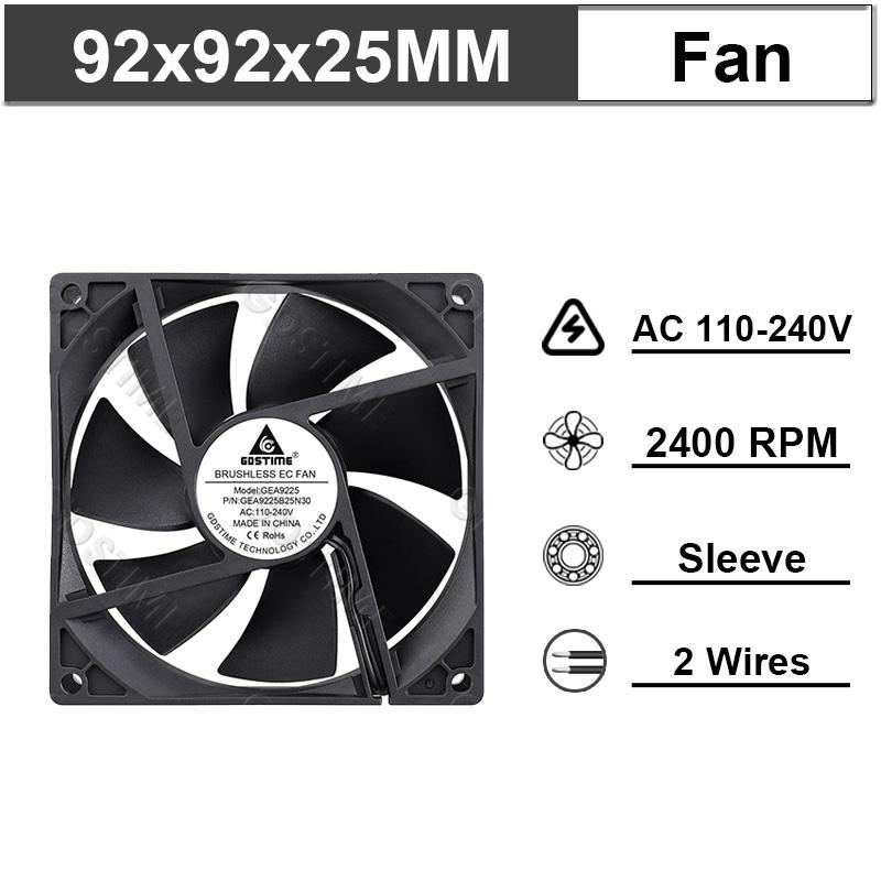 1Pcs 60mm 80mm 90m 120mm AC 110V 220V 240V 3 inch Dual Ball Plastic Universal Cooling Cooler PC CPU Fans Airflow For Computers