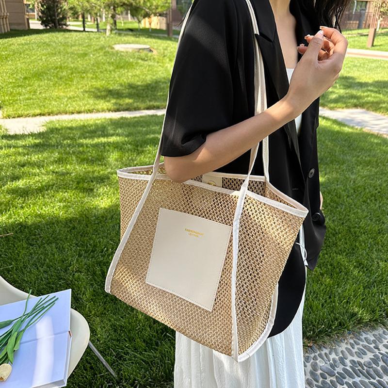 Woven Large Capacity Fashion Version Handbag New All-in-one Leisure Foreign Shoulder Tote Bag For Women Travel Beach Bag KTY