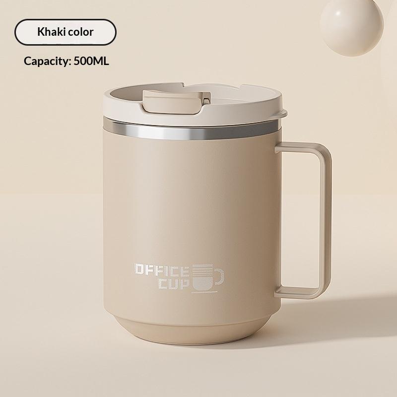 Double Wall Insulated Coffee Mug Scratch Resistant 304 Stainless Steel Coffee Cup with Handle for Office Workplace