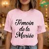 Team De La Mariée Future French Bachelorette EVJF Party T-shirts  Bridal Shower Wedding Tops with Bride Silhouette Print Blouses