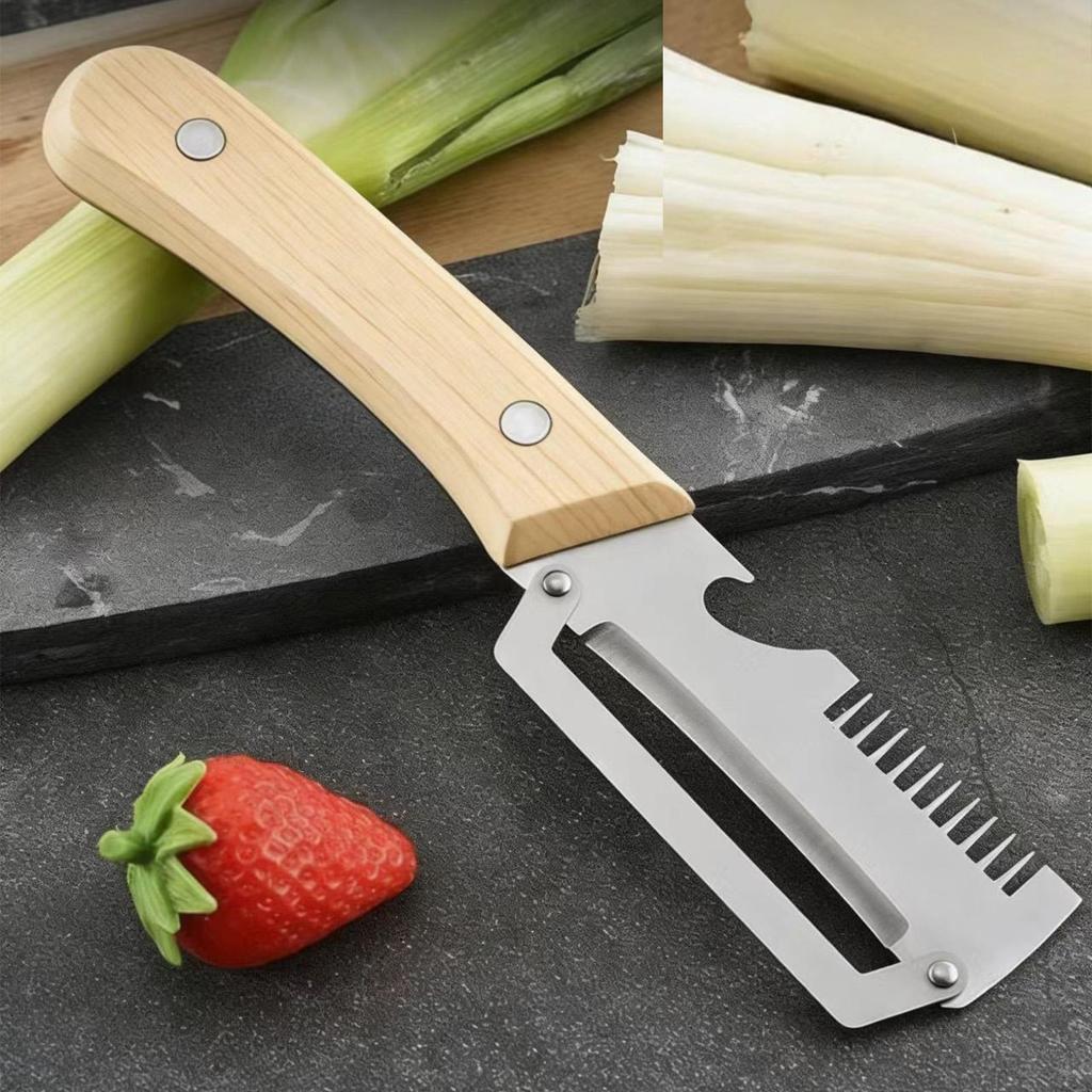 Stainless Steel Fruit Peeler Wooden Handle Paring Knife Planer Sugarcane Household Thick Fruits Vegetables Scraping Tools