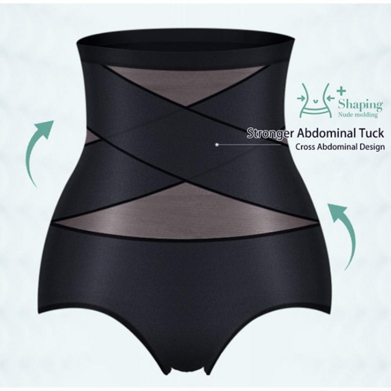 High Waist Cross Compression Tummy Control Shapewear Briefs S