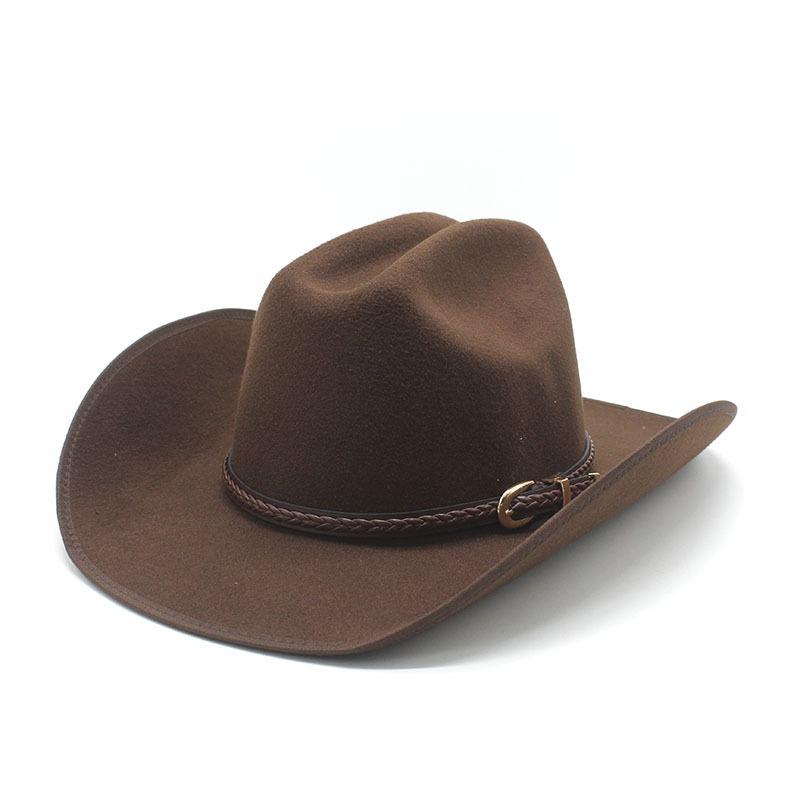 Men S Woolen Fedora Hat Large Brim Bell Top Sun Protection