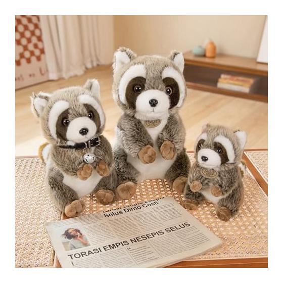 Raccoon Plush Pillow Soft Cute Toy Fluffy Comfortable Sleeping Realistic Home Decor Birthday Gift Children's Day Gift Halloween Gift Christmas Gift