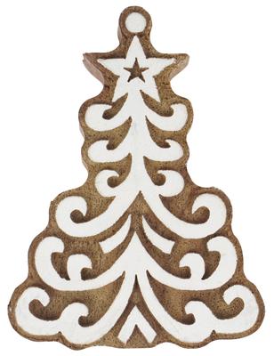 IBA Indianbeautifulart Textile Printing Block Christmas Tree Hand Carved Wooden Stamp Wood Block Printing Textile Stamps For Fabric  Pottery