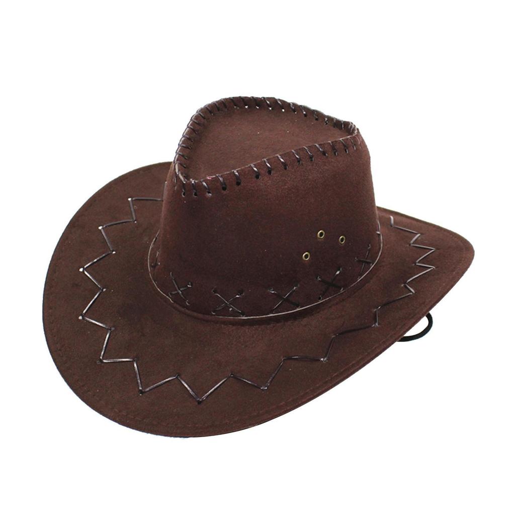Large Brim Suede Western Cowboy Hat Anti-UV Outdoor Panama Fedora hats Kids