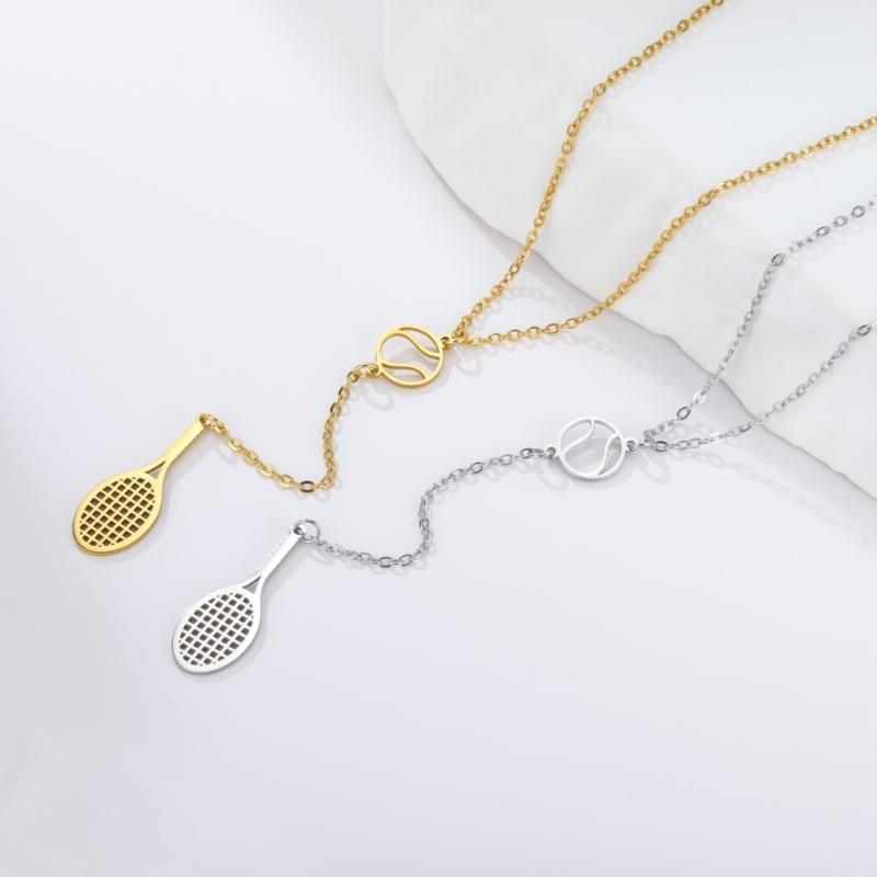 Fashionable Tennis Racket Pendant Necklace Portable And Sturdy For Everyday Wear