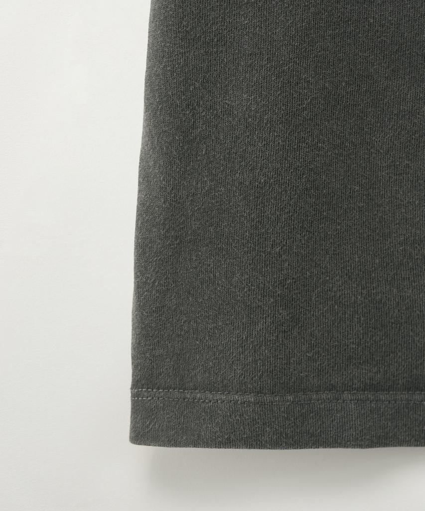 Seteo (W) Arch Logo Pigment Washed Short Sleeve T-Shirt Charcoal