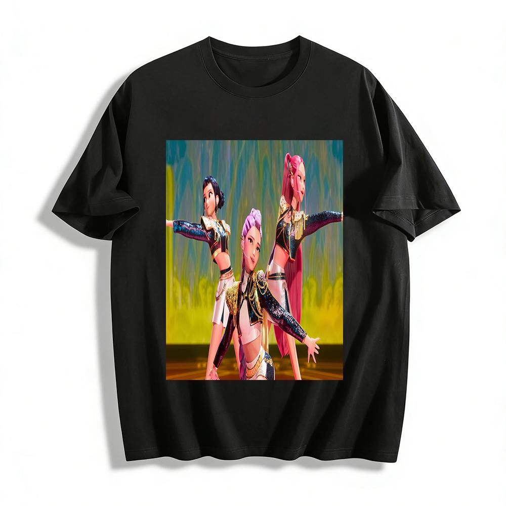 

Virtual Girl Group Stage Style Printed Short Sleeve T-shirt Trendy Anime Idol Peripheral Loose Casual Top Unisex Pure cotton T-shirt XXS