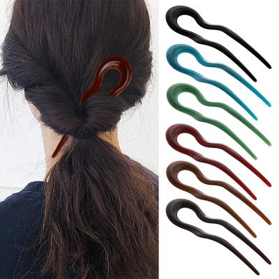 Styling Tools Hair Accessories Hair Fork Hair Sticks Acetate Hairpins U Shape Hair Clip Hairpin