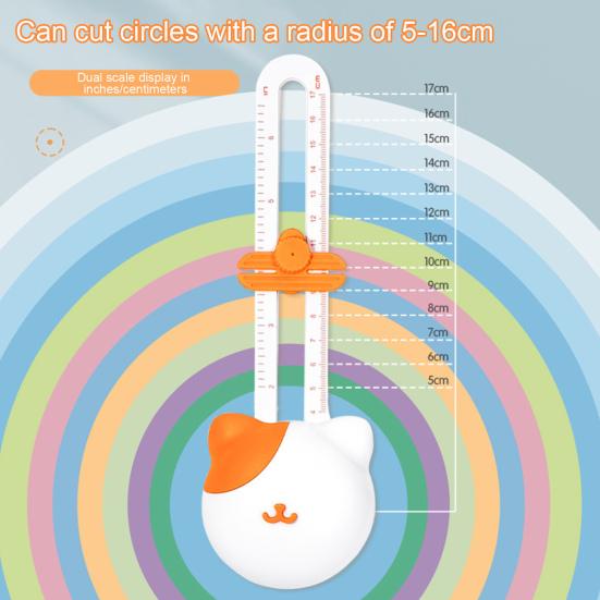 360-Degree Rotary Circle Cutter Adjustable 10-32CM Diameter Circular Paper Trimmer Scrapbooking Tool for Art And DIY Crafts Cards Making