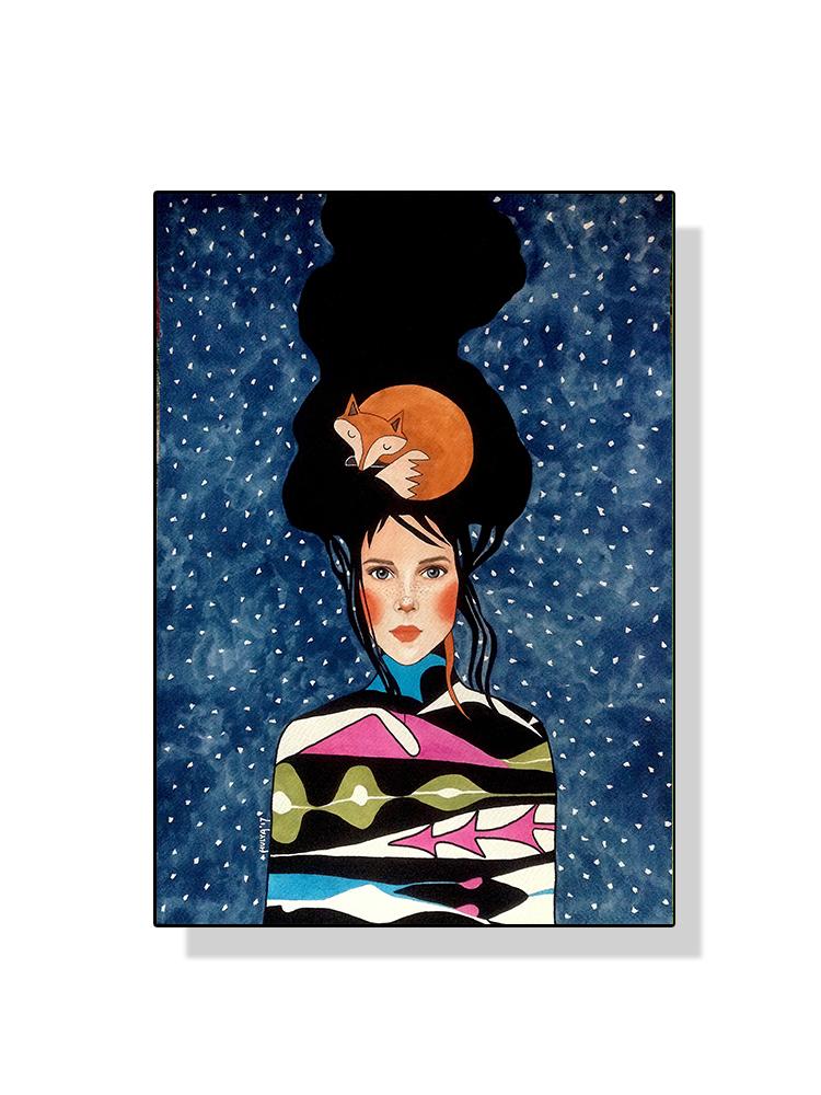 Abstrato Flor Mulher Menina Cabelo Moda Pôster Pintura em Tela Nordic Arte de Parede Imagem Para Sala de Estar Moderna Decoração de Casa