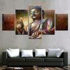 Canvas Pictures Wall Art Home Decor 5 Pieces Buddha Meditation Paintings HD Prints Buddha Statue Posters Living Room Framework