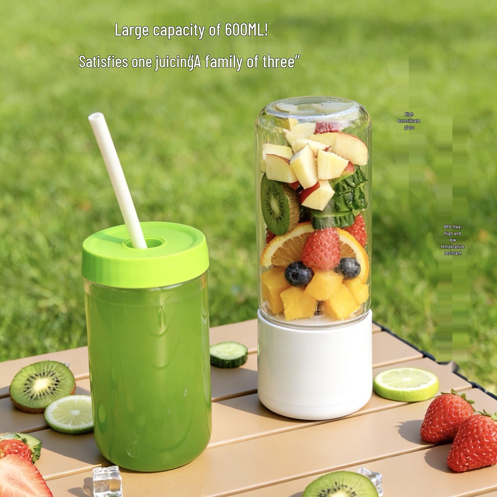 Portable Multi-functional Wireless Charging Juicer with High Borosilicate Glass
