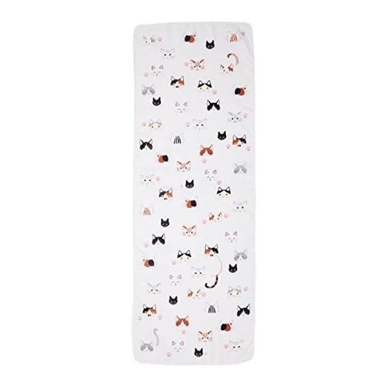 Yamamoto Jin Shoten Fukukoi Fluffy Double Gauze Tenugui Towel, Lucky Cat, Approx. 32x89cm