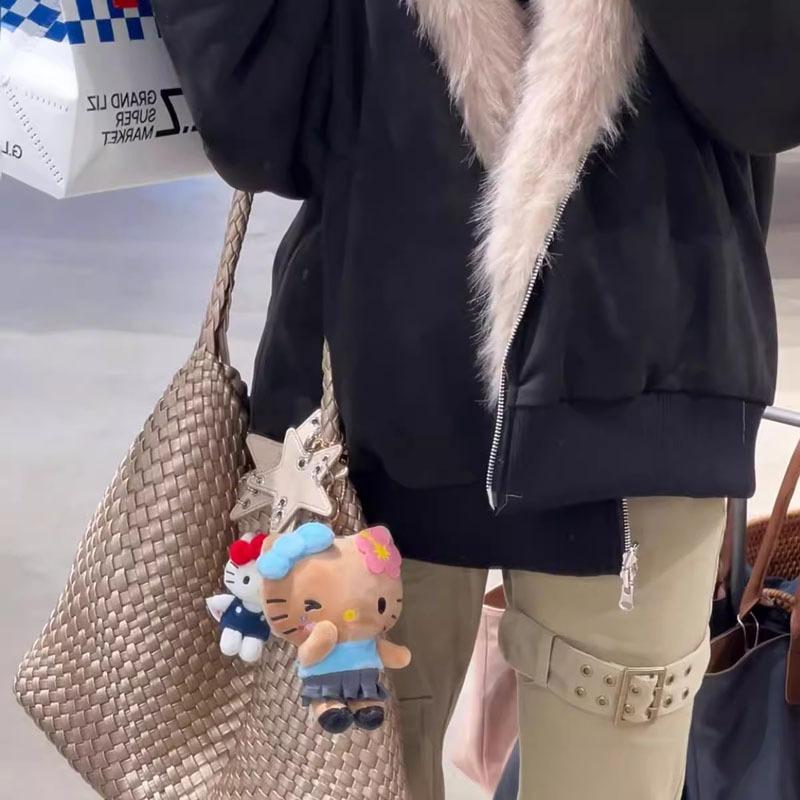 Premium sense niche design hand-woven bag large capacity tote bag casual lazy wind single shoulder underarm bucket bag