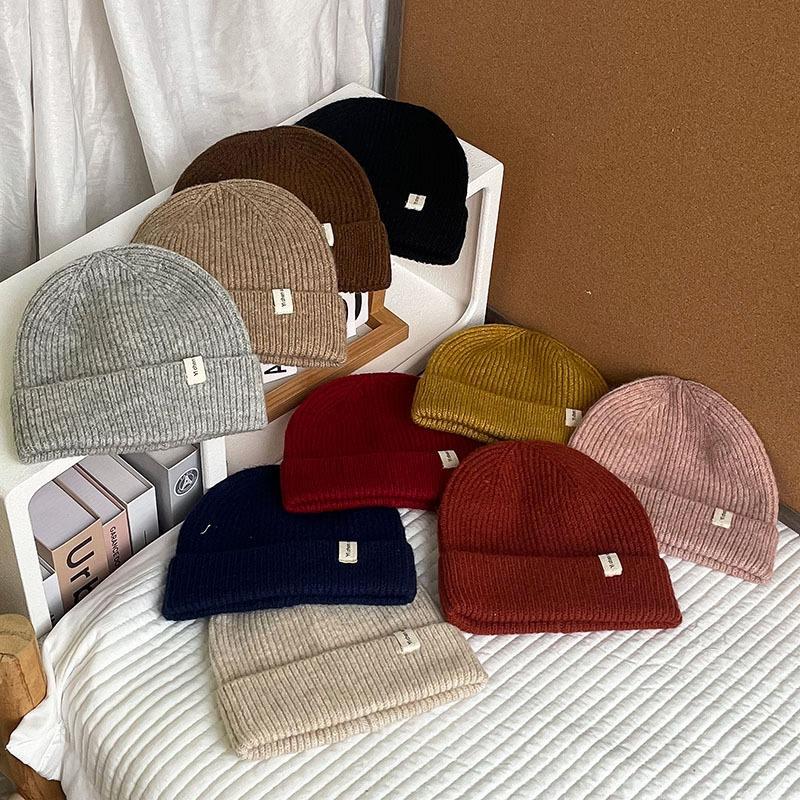 Versatile children's knitted hat with wool baby wool hat Boys and girls autumn and winter warm fashion pullover hat