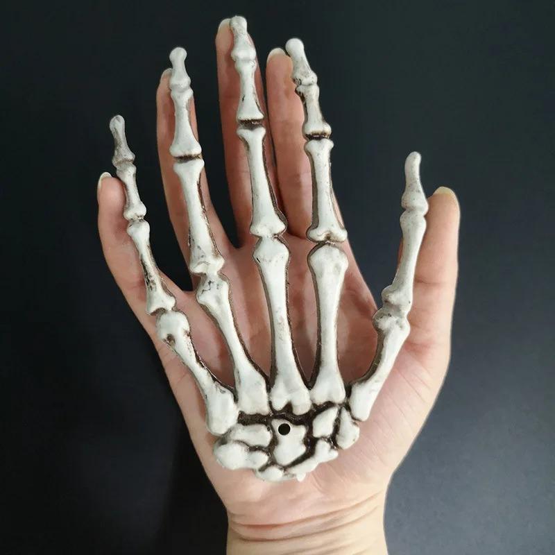Halloween Skeleton Hands Fake Scary Realistic Human Hand Bone Halloween Life Size Zombie Party Scary Props Decorations