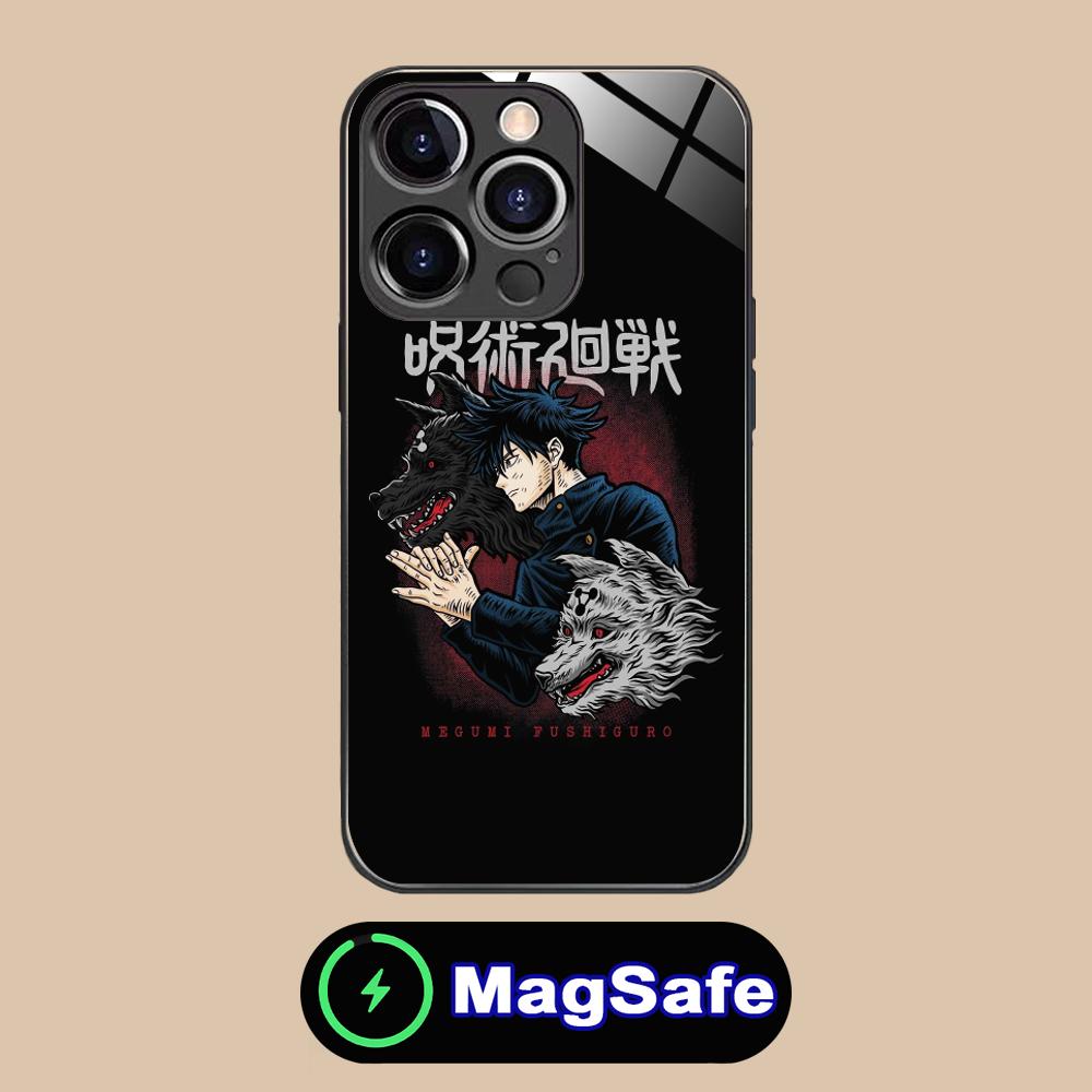 Jujutsu Kaisen Megumi Mobile Phone Case for iPhone 17 16 15 14 13 12 11 Pro Max Plus Mini MagSafe Glass Colour Cover Luxury