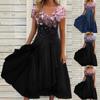 Lässiges und modisches Patchwork-Chiffonkleid für Damen