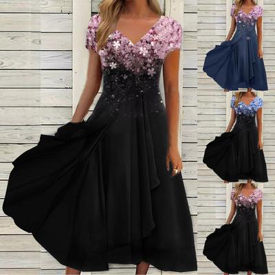 Casual en Modieuze Chiffon Patchwork Damesjurk