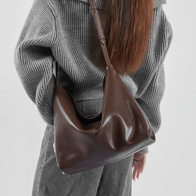 Genuine Leather Hobo Shoulder Crossbody Bags For Women Trend Designer Large Capacity Work Ladies Handbags