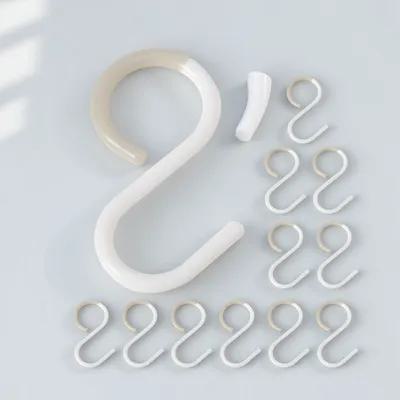 12Pcs S Hooks for Hanging Clothes Rustproof Plastic S-Shaped Hook Home Storage Organizer Bathroom Kitchen Wardrobe Use