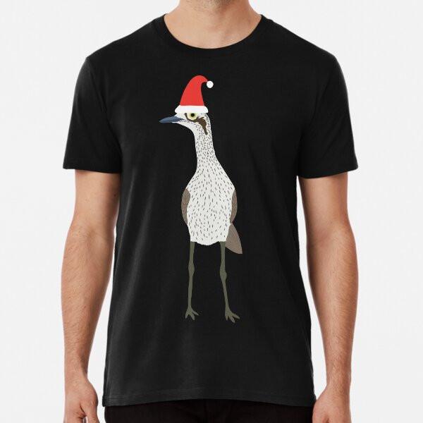 Christmas Bush Stone-Curlew on Black Premium S to 5XL Made in the AU/USA T-Shirt