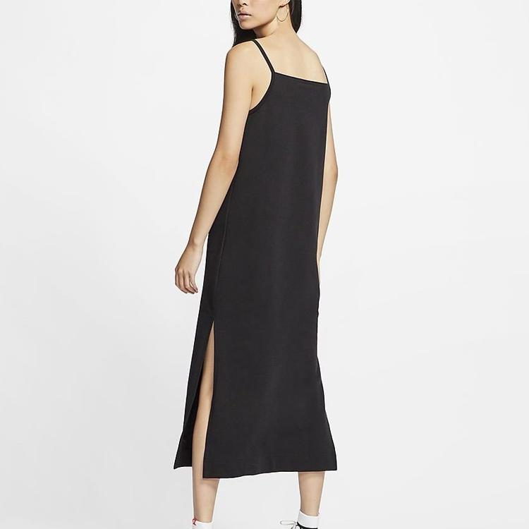 Nike Sleeveless Dresses Women's Black Boat Neck Thin Long CJ3751-010