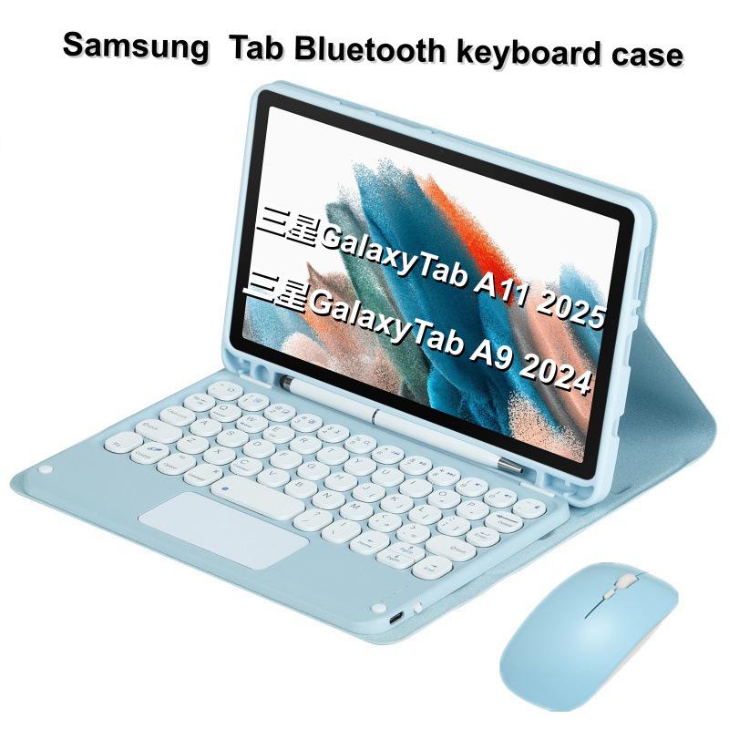 Compatible with Samsung Galaxy Tab A11: Case with Pen Slot & Round Cap Bluetooth Keyboard for 8.7-inch Tablet.