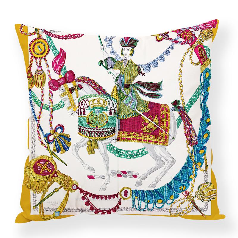 Retro Animal Chain Mixed Elements Digital Printing Pillow Case Car Waist Pillow