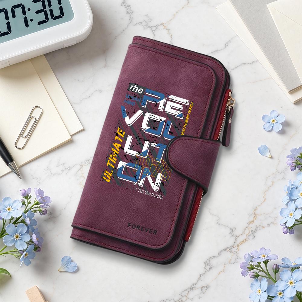 Stylish Printed Long Wallet Durable Casual Portable Multi Card Holder Purse