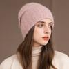 New Style Winter Women Hat Decorate Beanie Hat Rabbit Fur Blend Warm Winter Cap Y2K Female Casual Streetwear Knitted Hat