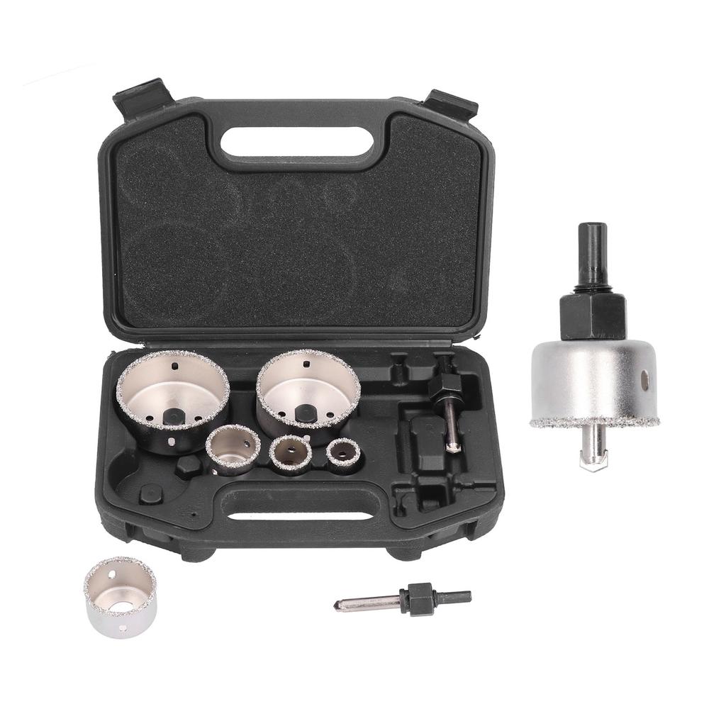 9Pcs Tile Drilling Hole Saw Metal Drill Bit Cutter Tool Set Kit for Glass Porcelain