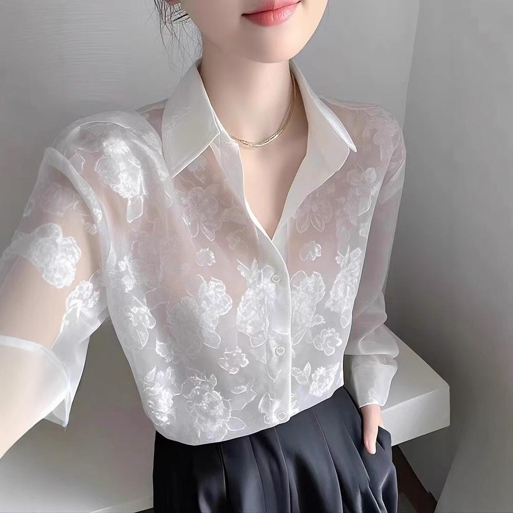 This Year, the White Shirt Women's 1116 Spring and Autumn Shirt Is Beautiful, Super Good-looking, and the Design French Top.