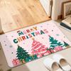 1Pcs Anti Fatigue Kitchen Rugs Pink Green Christmas Tree Print Waterproof Non Slip Thick Cushioned Mat