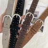 Rivet Punk Needle Buckle Belt For Men Women  Versatile Y2K Jeans Decor Pu Leather Strap Hip Hop Retro Waistband