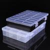 Clear Jewelry Box 24 Grids Plastic Bead Storage Container Earrings Organizer