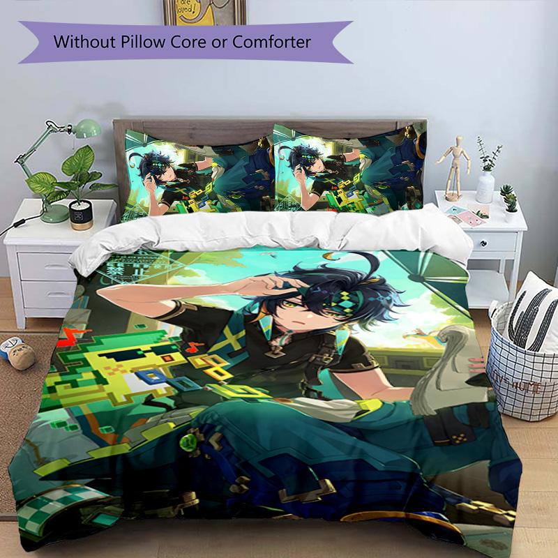 Kinich 3pcs Bedding Set Duvet Cover Closure Includes 1 Duvet Cover & 2 Pillowcases for All Seasons Bedroom Home Dorm Decor