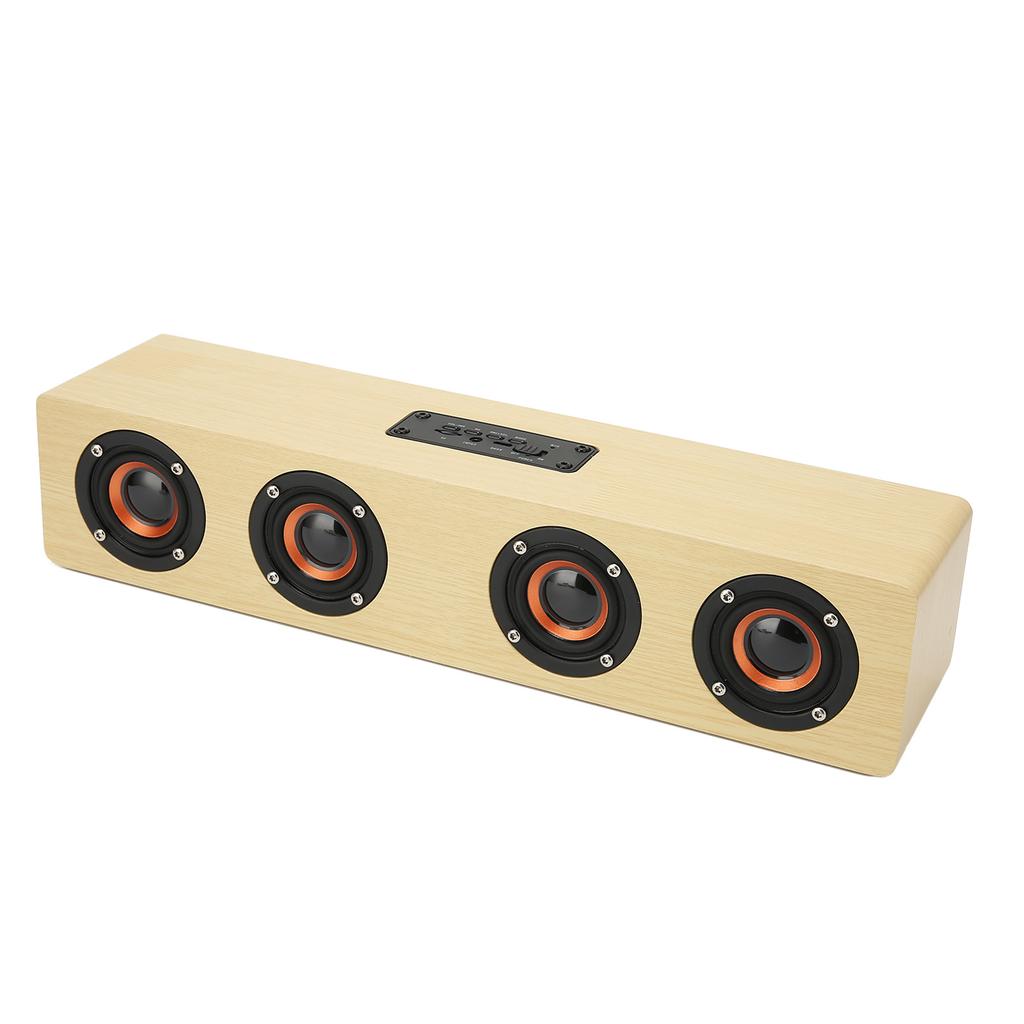 Wooden Bluetooth Speaker Stereo Hands Free Calling Heavy Bass Desktop Wireless Speaker for