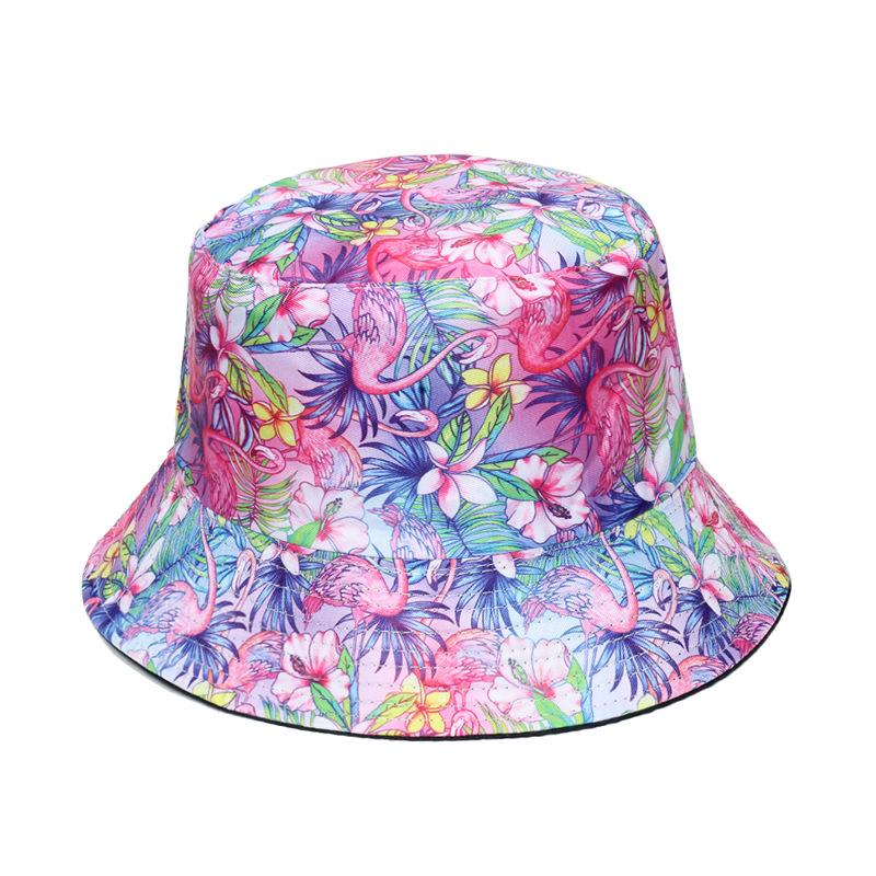 Unisex Vegetables Fruits Print Bucket Hats For Women Girls Summer Double-Sided Foldable Panama Sun Hat Fruit Bob Fisherman Caps