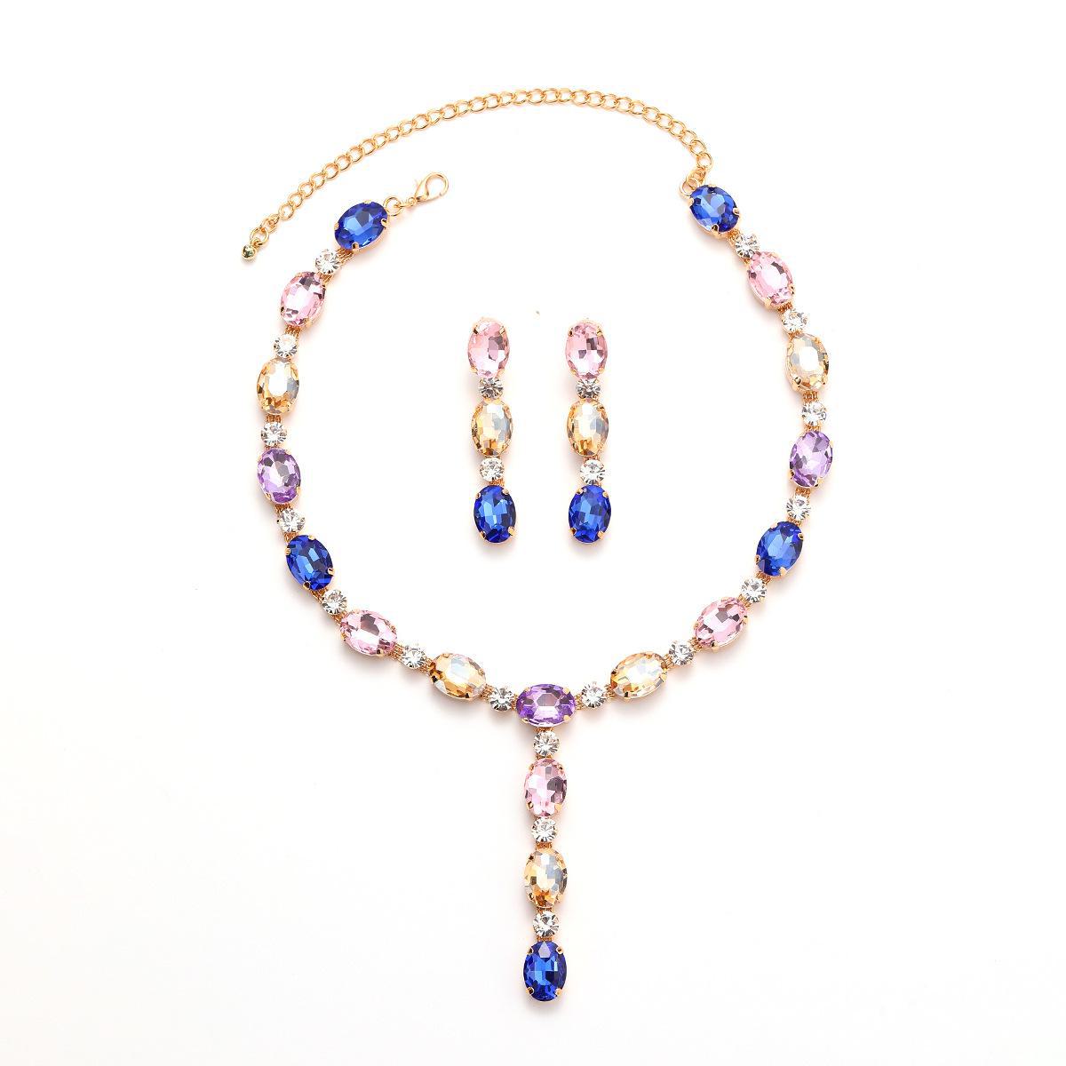 

Набір розкішних весільних сережок і намиста для подружок нареченої 2024 року зі стразами та діамантами