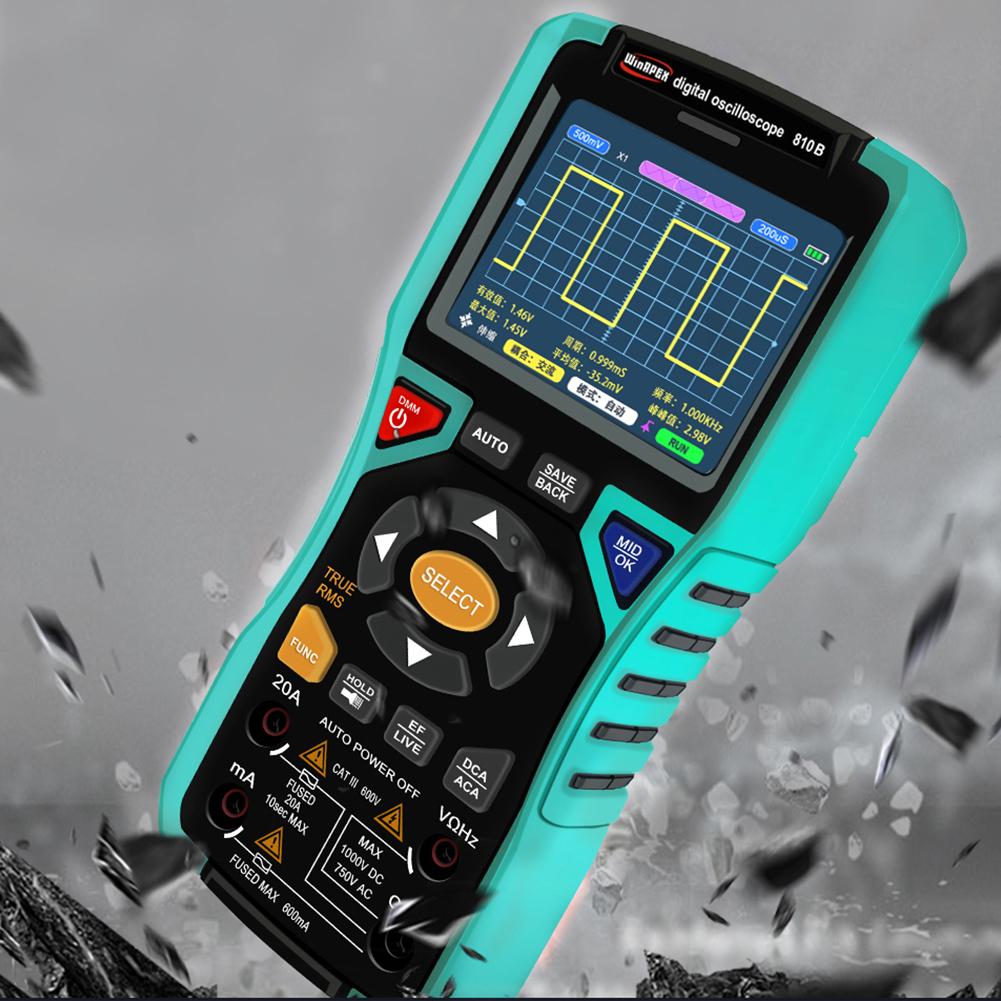 3.2inch Digital Oscilloscope Multimeter Automatic Oscilloscope 10Mhz 50MSa/s Handheld Oscilloscope 9999 Counts Electrician Tools