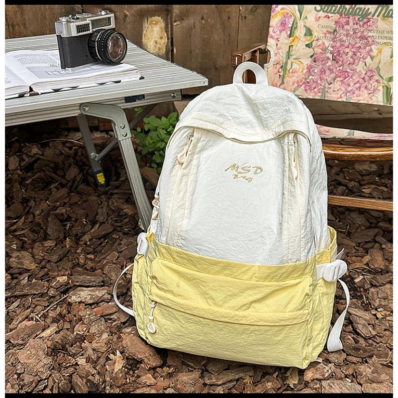 Female Solid Color Light High School Students' New Simple Backpack Ins Mori Girl Treasure Backpack