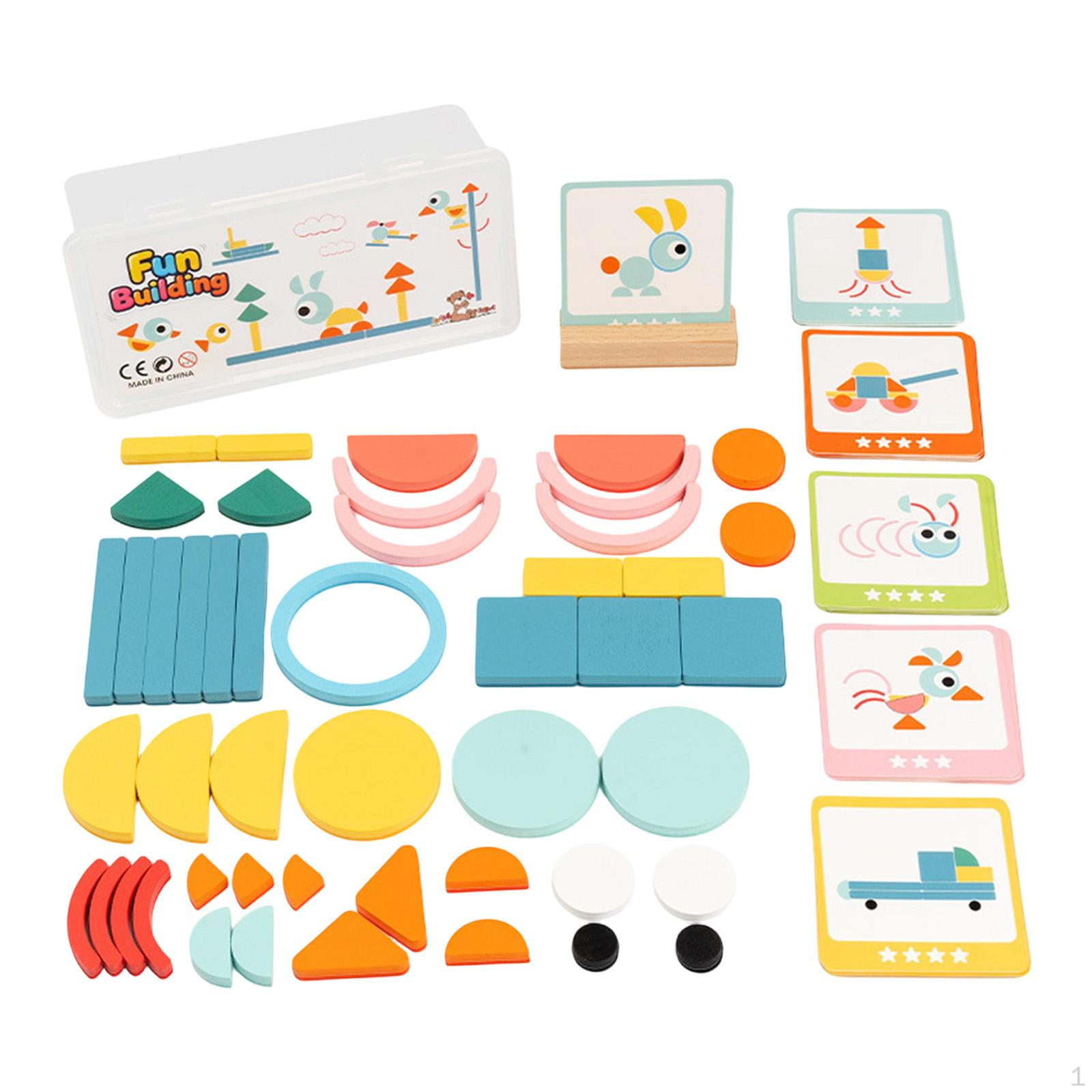 Деревянные узорные блоки Танграм Набор головоломок по форме Интеллект Сортировка по цвету Игра на складывание для вечеринки