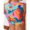 Vintage Orange Geometry Print Tankini Set 2026 Swimwear Women Zipper Push Up Sports Tank Top High Waist Shorts 2 Piece Swimsuit