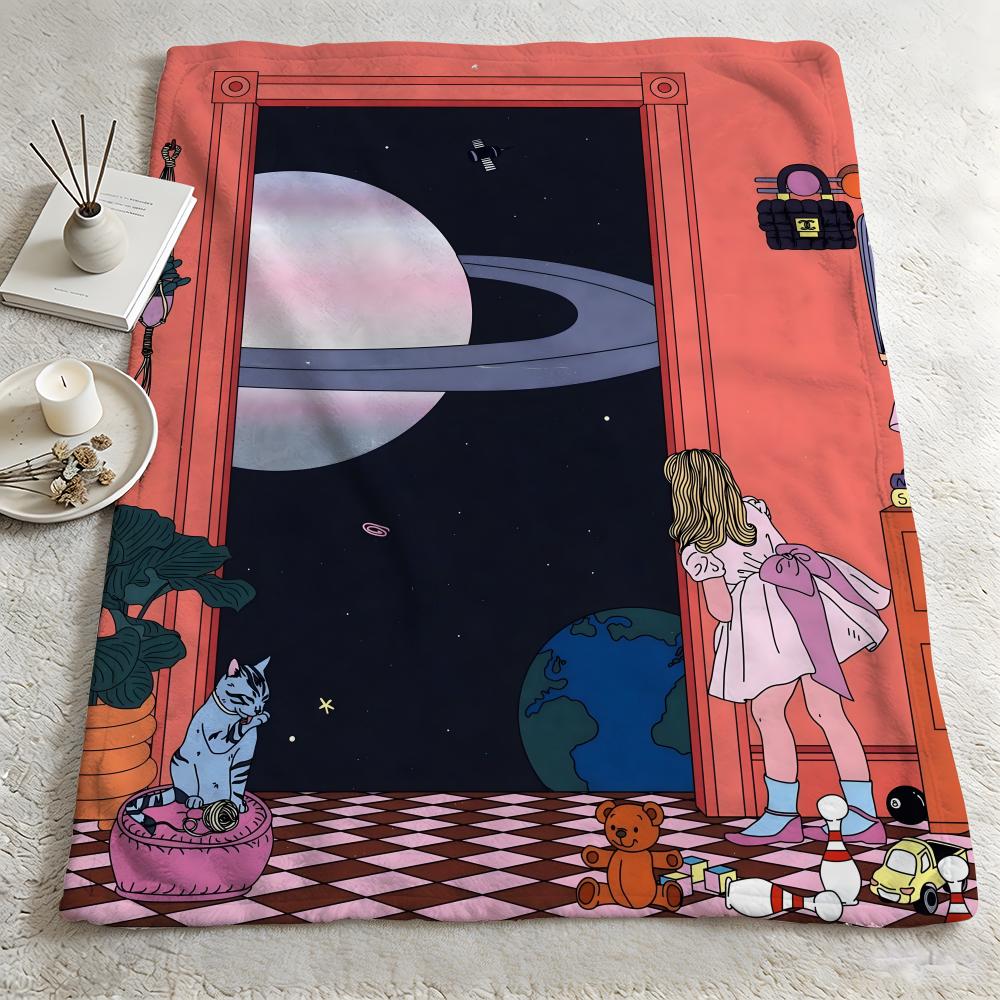 artist CCosmo Danchin Hamardd Throw Warm Soft Flannel Blanket Multiuse for Sofa Bed Camping Travel Nap