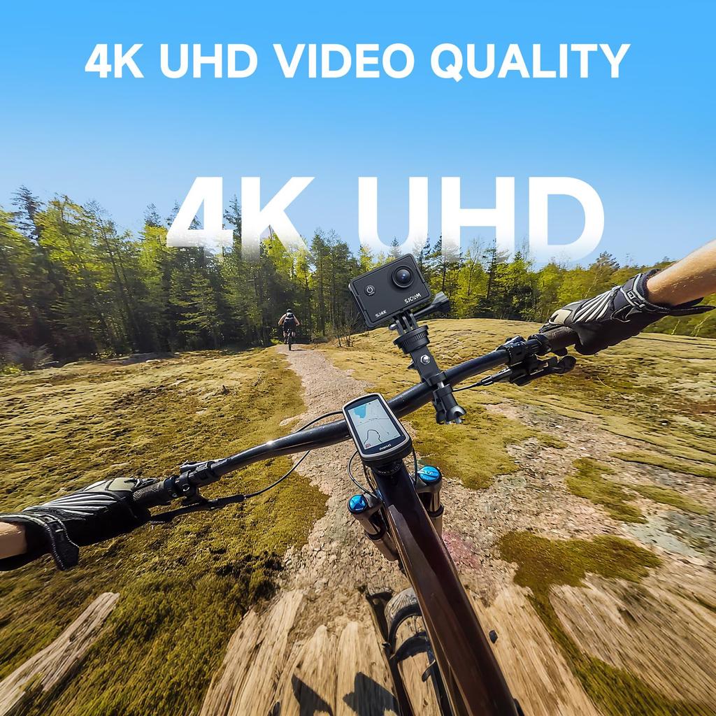 SJCAM SJ4K Action Camera with Image Stabilization 40m Waterproof Underwater Camera Lens with WDR 5x WiFi Connection 2 Included Accessories for and