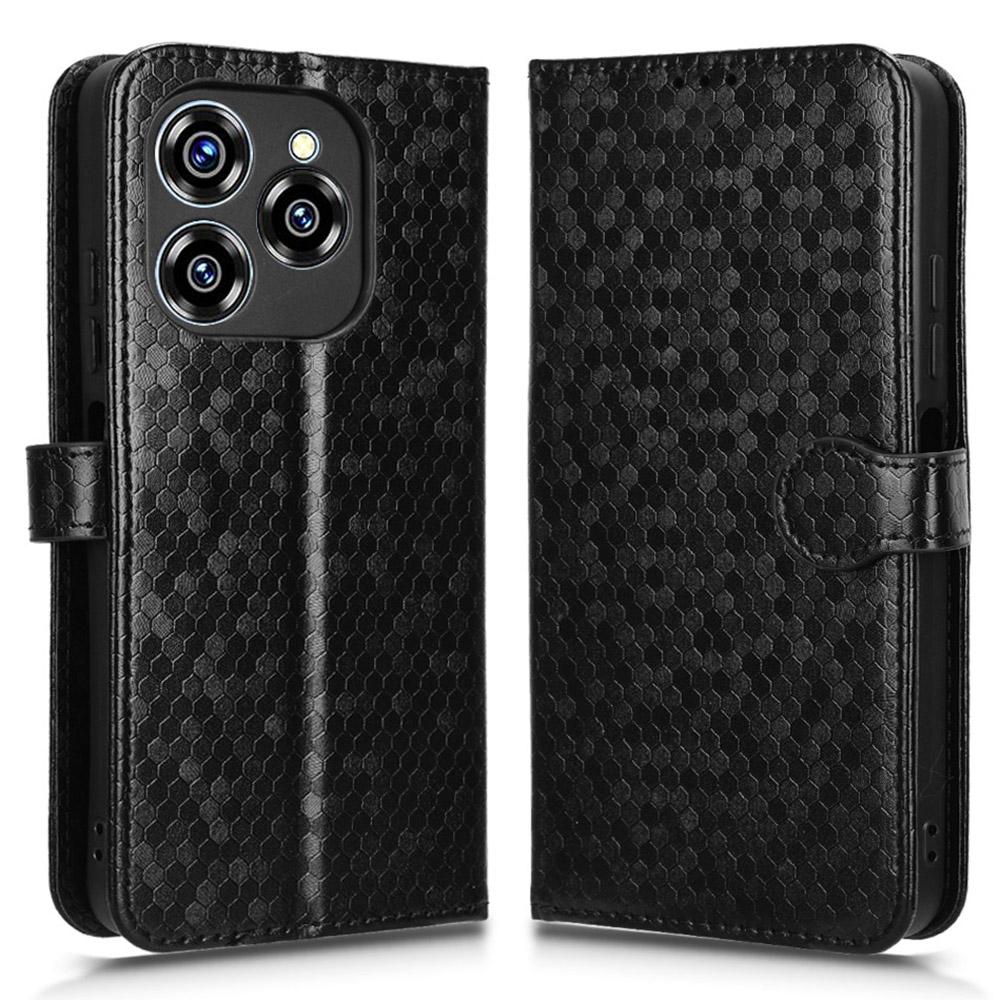 For Oukitel C50 Wallet Case Dot Pattern Imprint PU Leather Phone Cover